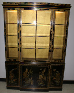 Asian design drexel breakfront china cabinet