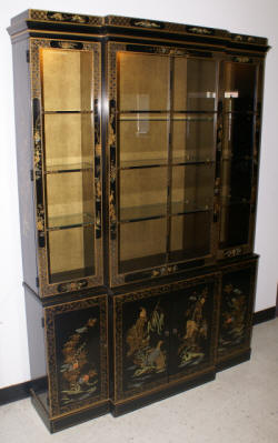 Asian design drexel breakfront china cabinet