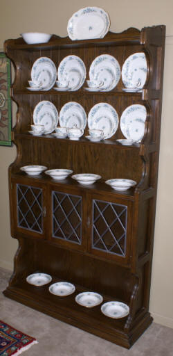 Oak leaded glass door china cabinet