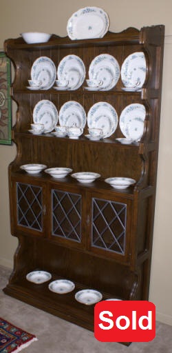 Oak leaded glass door china cabinet