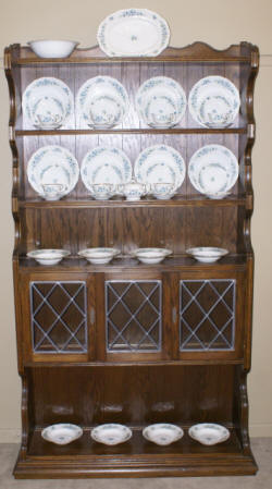 Oak leaded glass door china cabinet