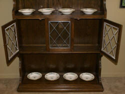 Oak leaded glass door china cabinet