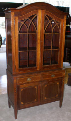 mahogany inlaid antique china cabinet