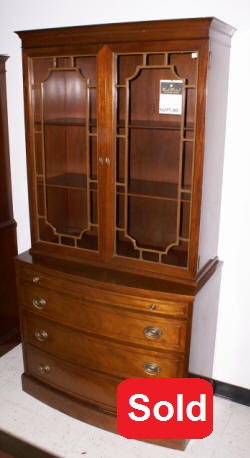 light red mahogany bow font china cabinet