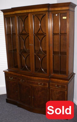 Fancher banded inlaid mahogany china cabinet