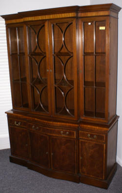 Fancher banded inlaid mahogany china cabinet