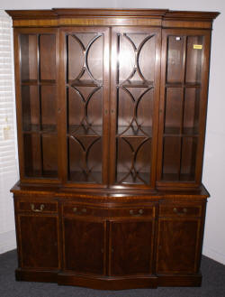 Fancher banded inlaid mahogany china cabinet