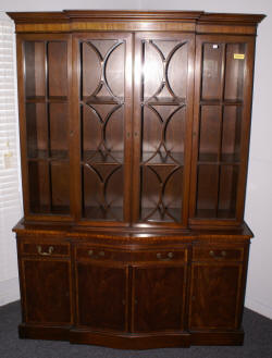 Fancher banded inlaid mahogany china cabinet