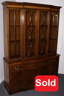 Fancher banded inlaid mahogany china cabinet