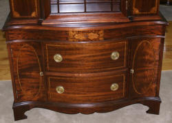 inlaid antique mahogany china cabinet