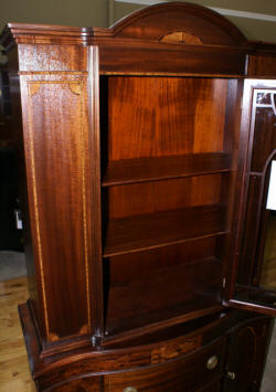 inlaid antique mahogany china cabinet