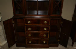 Banded inlaid mahogany china cabinet