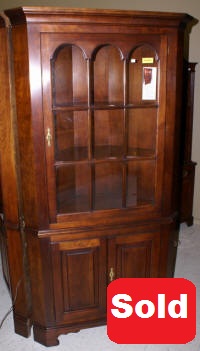 Statton solid cherry corner cabinet