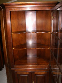 statton solid cherry corner cabinet 