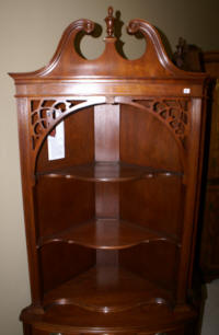 Thomasville Mahogany open corner cabinet