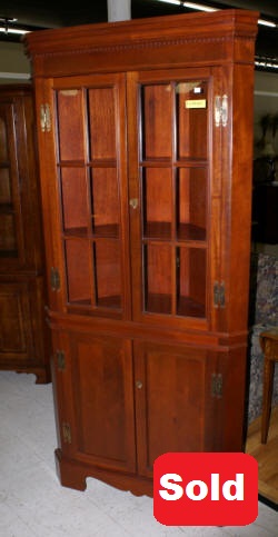 Craftique mahogany corner cabinet