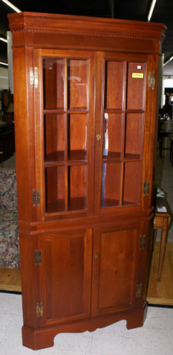 Craftique mahogany corner cabinet