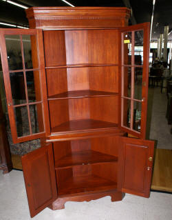 Craftique mahogany corner cabinet