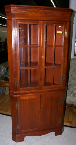 Craftique mahogany corner cabinet