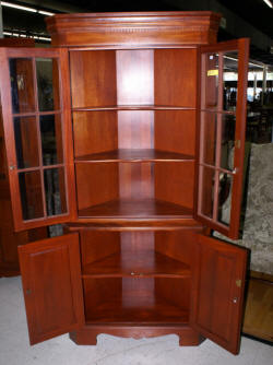 Craftique mahogany corner cabinet