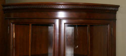 Drexel Travis Court Collection mahogany bow front corner cabinet