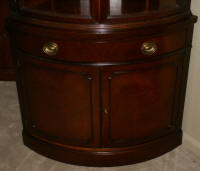 Matched pair of Drexel mahogany corner cabinets