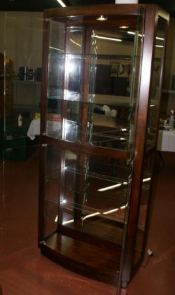image of flip top lid curio cabinet