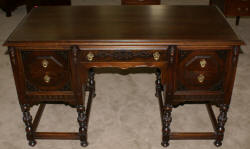 Antique walnut 1930s William and Mary desk