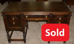 Antique walnut 1930s William and Mary desk