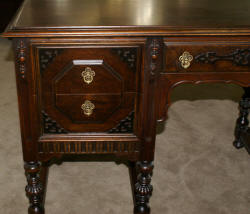 Antique walnut 1930s William and Mary desk