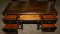 Antique walnut 1930s William and Mary desk