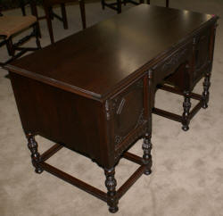 Antique walnut 1930s William and Mary desk