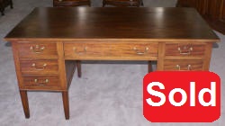 Mahognay inlaid Federal desk with tambour doors