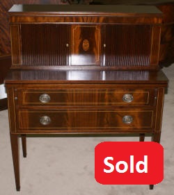 Maddux mahogany desk with tambour doors