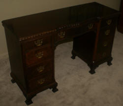 Antique rope carved walnut desk