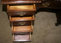 Antique rope carved walnut desk