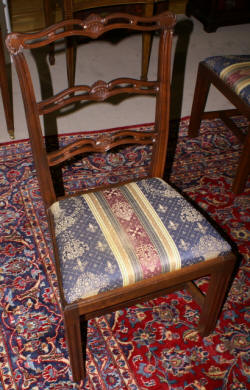 set of six shell carved mahogany dining room chairs