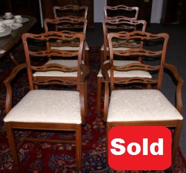 set of 6 mahogany ladder back dining room chairs