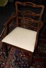 set of 6 mahogany ladder back dining room chairs