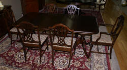 walnut complete antique dining room suite