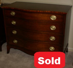 mahogany kindel serpentine front antique dresser