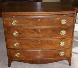 Bow front  antique walnut Hepplewhite dresser 