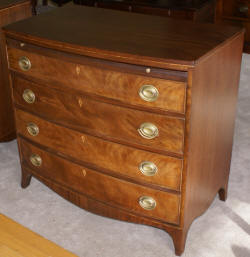 Bow front  antique walnut Hepplewhite dresser 