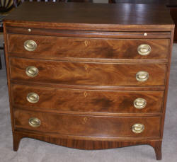 Bow front  antique walnut Hepplewhite dresser 