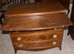 Bow front  antique walnut Hepplewhite dresser 