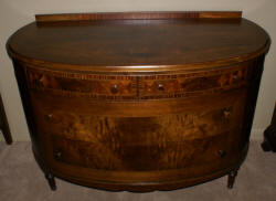 walnut demi lune inlaid dresser