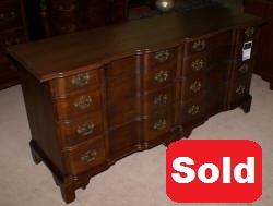 Chippendale block front solid mahogany double dresser