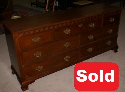 baker red mahogany double dresser