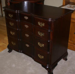 Kindel solid mahogany Chippendale block front dresser