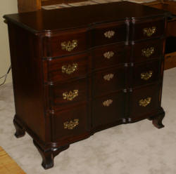 Kindel solid mahogany Chippendale block front dresser